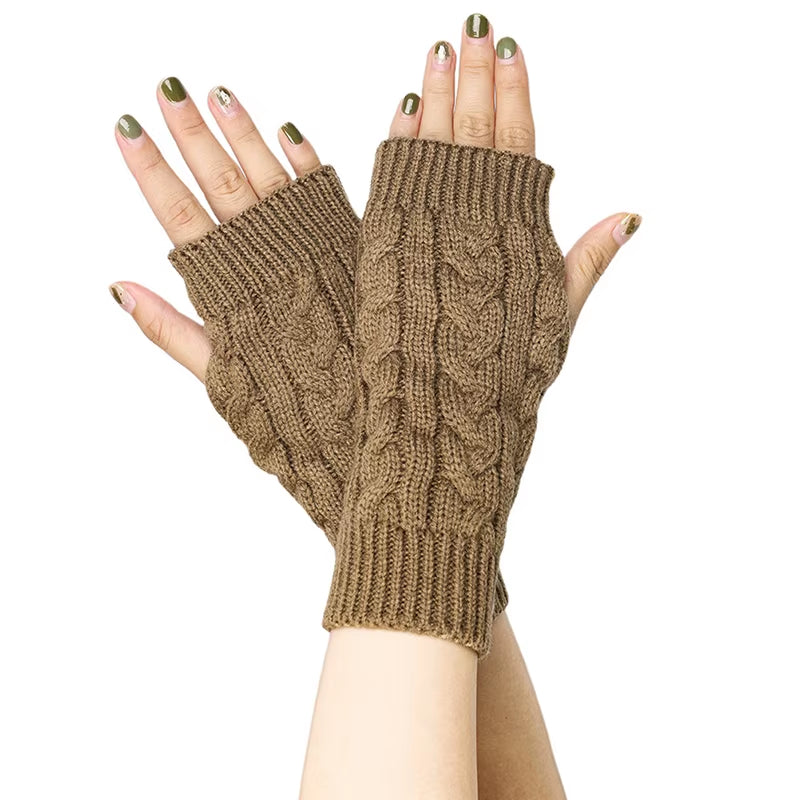 Winter Autumn Wrist Arm Hand Arm Warmers Knitted Sleeve Warm Fingerless Mitten Gloves