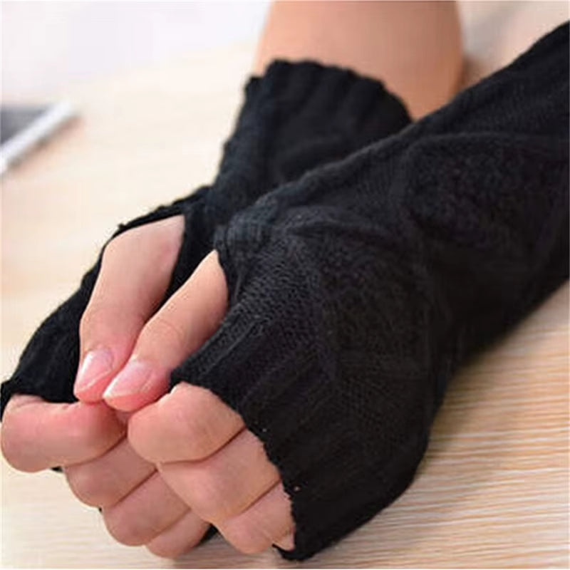 Winter Autumn Wrist Arm Hand Arm Warmers Knitted Sleeve Warm Fingerless Mitten Gloves