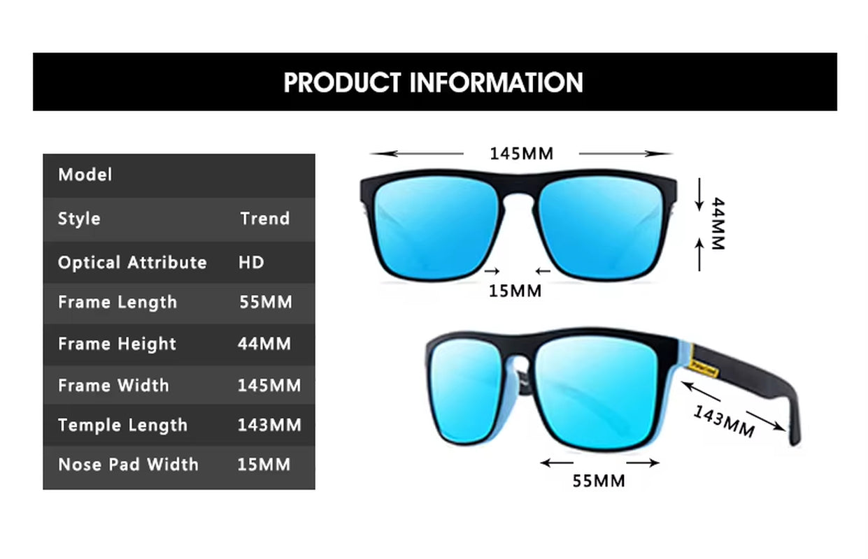 New Fashion Guy'S Sun Glasses Polarized Sunglasses Men Classic Design Mirror Square Ladies Sun Glasses Women