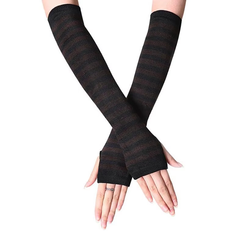 Winter Autumn Wrist Arm Hand Arm Warmers Knitted Sleeve Warm Fingerless Mitten Gloves