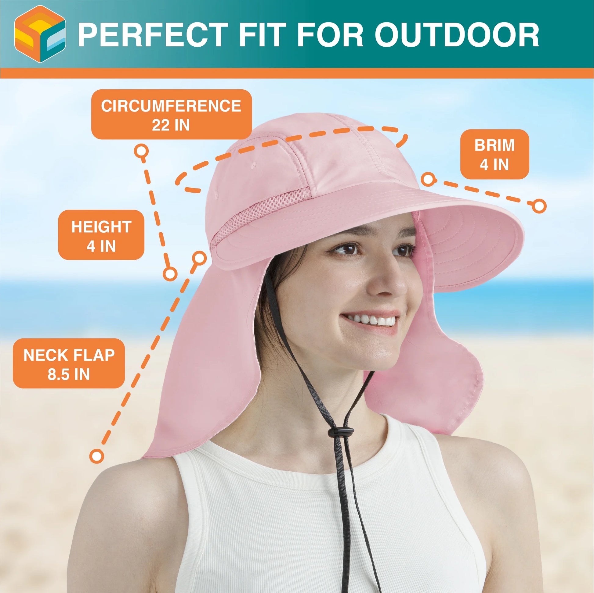 Women Sun Hat Neck Flap Cover, UV Protection Wide Brim Fishing Hat, Ponytail Hole Hiking Hat, Foldable Beach Cap Gardening Camping Outdoor Safari Sun Hat, Summer Travel Gifts UPF 50+, Pink