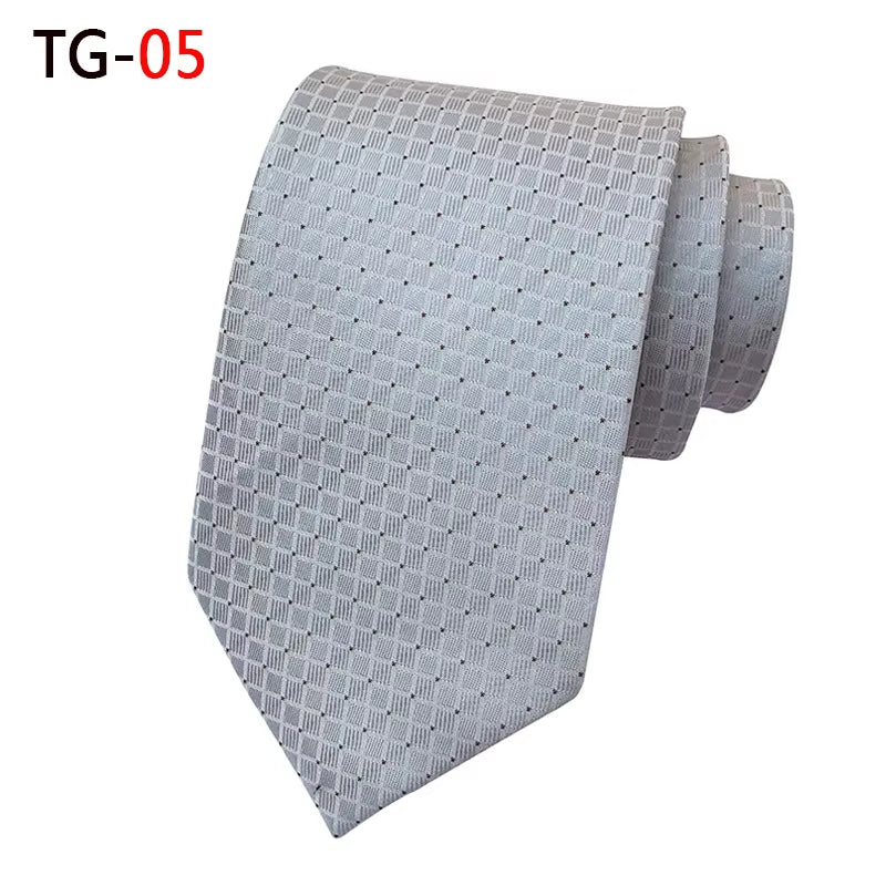 New 8Cm Striped Dark Tie Business Casual Silk Luxury Mens Neck Ties Wedding Party Neck Tie Formal Dress Neck Tie