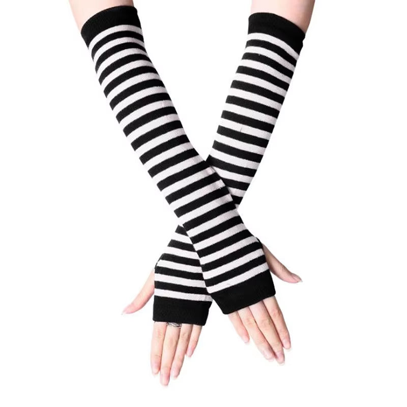 Winter Autumn Wrist Arm Hand Arm Warmers Knitted Sleeve Warm Fingerless Mitten Gloves