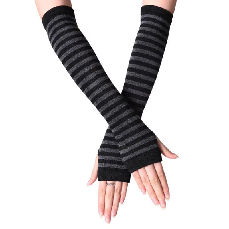 Winter Autumn Wrist Arm Hand Arm Warmers Knitted Sleeve Warm Fingerless Mitten Gloves