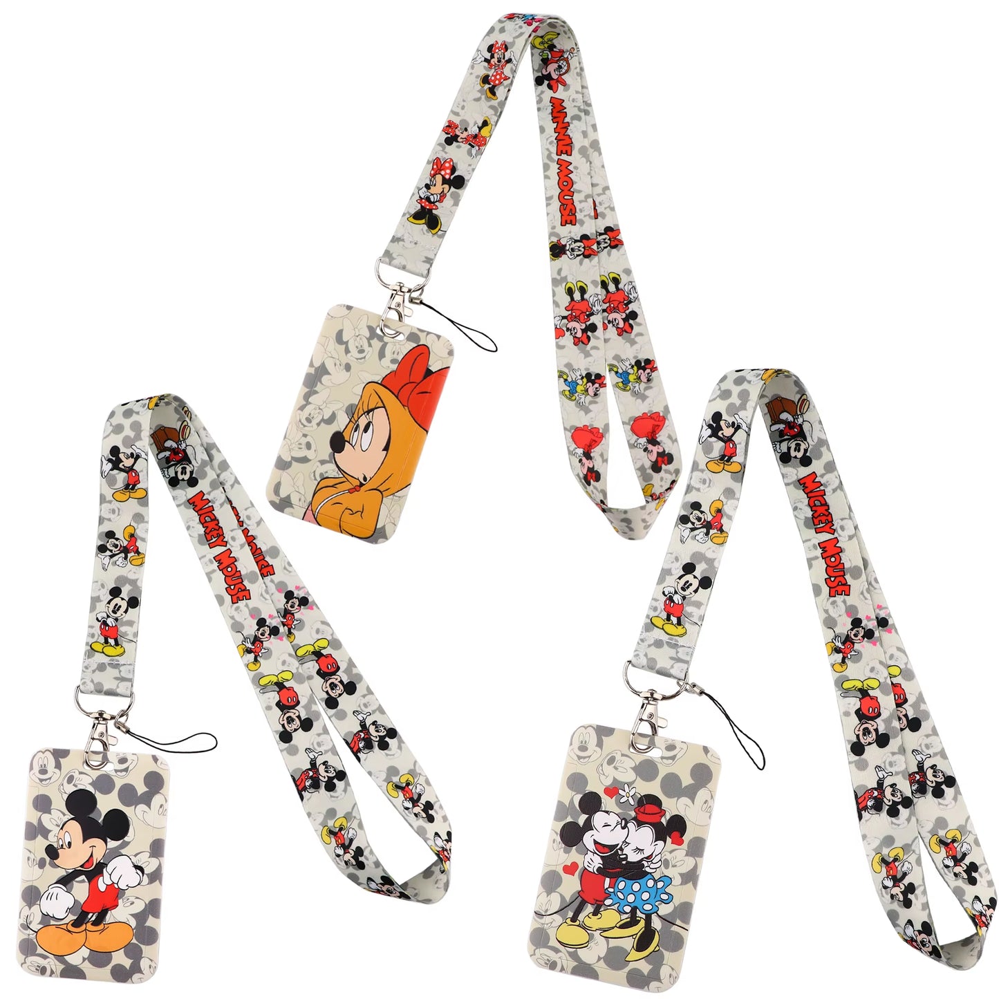 99 Styles Mickey Mouse Lanyard Pooh Bear Toy Story ID Card Holder Badge Holder Princess Neck Strap Cartoon Keychain Lariat Gift