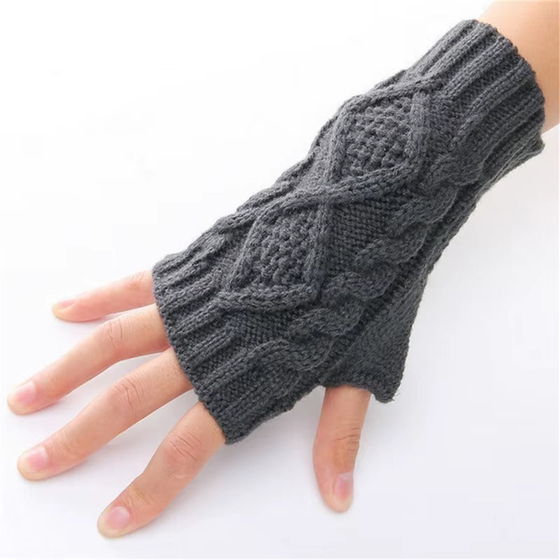 Winter Autumn Wrist Arm Hand Arm Warmers Knitted Sleeve Warm Fingerless Mitten Gloves