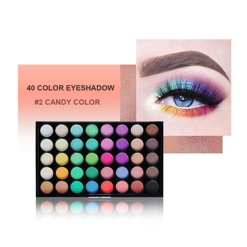 40 Colors Matte Eyeshadow Pallete Make Up Earth Palette EyeShadow Makeup Glitter Waterproof Lasting Makeup Add Eye Shadow