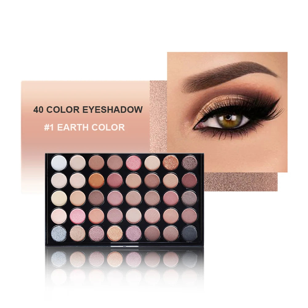 40 Colors Matte Eyeshadow Pallete Make Up Earth Palette EyeShadow Makeup Glitter Waterproof Lasting Makeup Add Eye Shadow