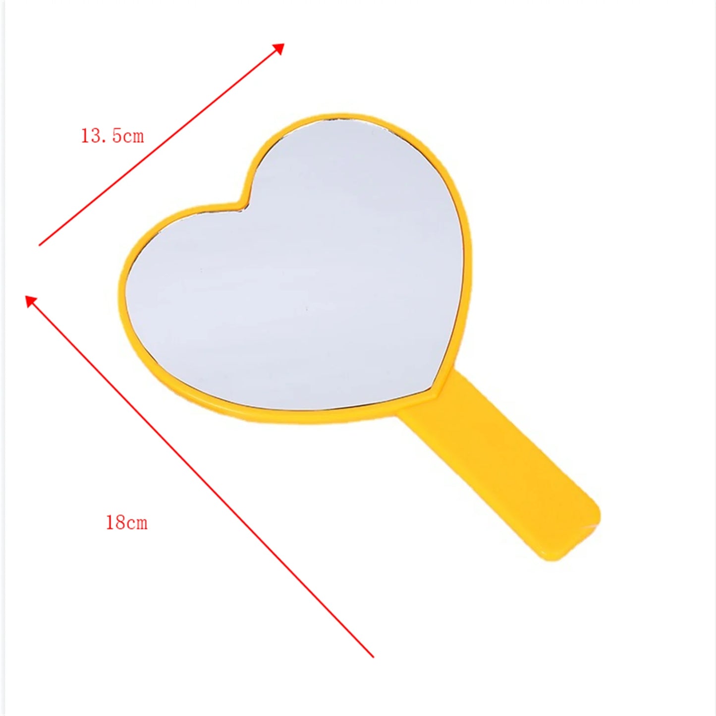 Diamond Handheld Makeup Mirror Love Heart Mirror Female Handle Makeup Cosmetic Beauty Tools Handheld Vanity Make Up Mirror