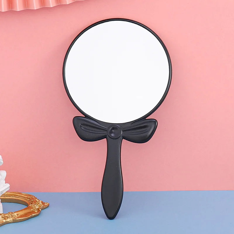 Diamond Handheld Makeup Mirror Love Heart Mirror Female Handle Makeup Cosmetic Beauty Tools Handheld Vanity Make Up Mirror