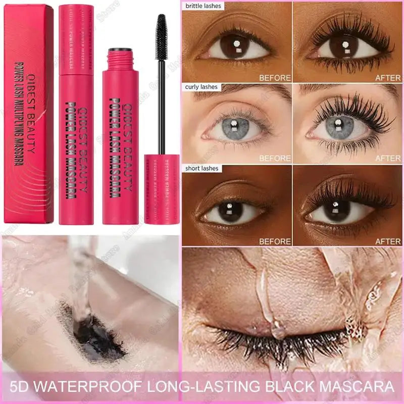 5D Waterproof Mascara Lengthening Eyelashes Women's Make-up Waterproof Mascara Black Silk Fibre Mascara Korean Cosmetics New