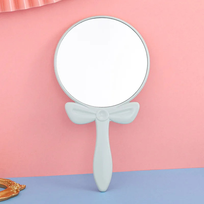 Diamond Handheld Makeup Mirror Love Heart Mirror Female Handle Makeup Cosmetic Beauty Tools Handheld Vanity Make Up Mirror