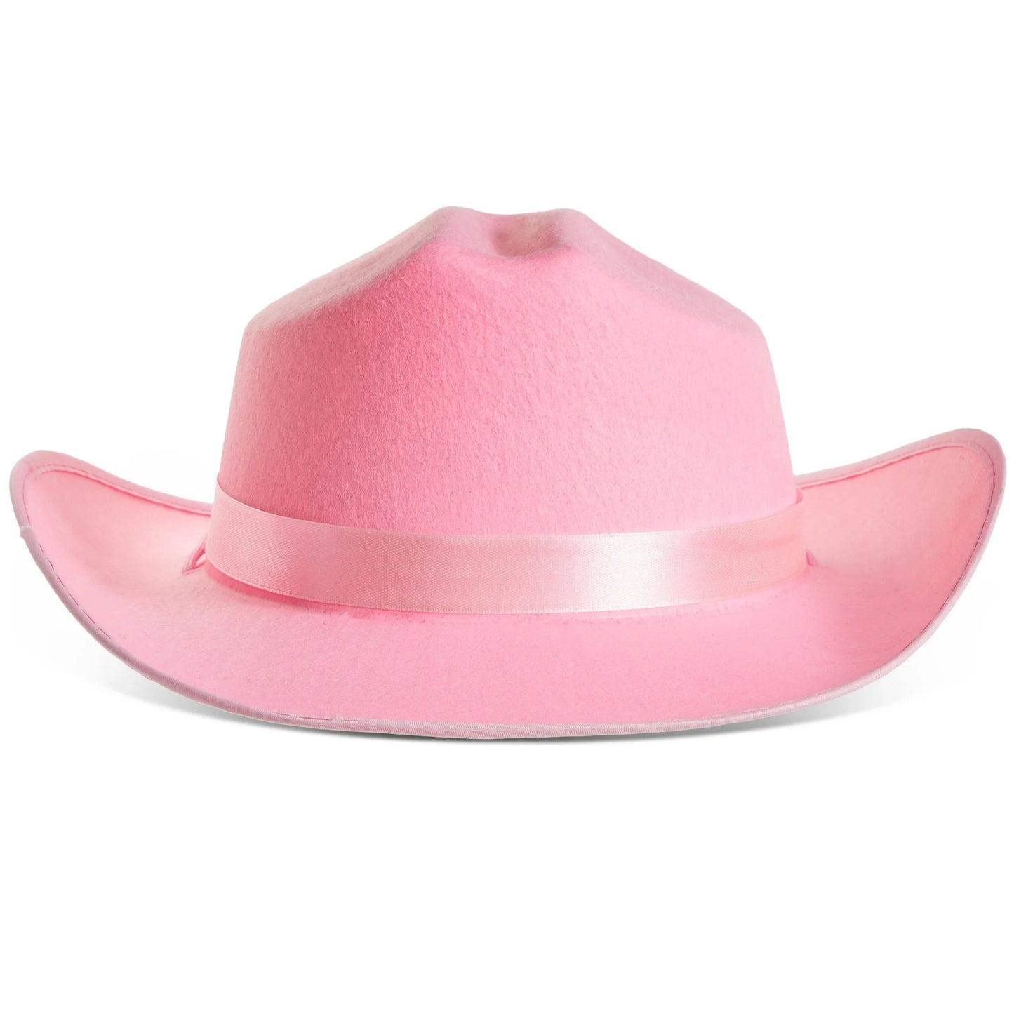 4-Pack Pink Cowboy Hats for Girls - Cute Felt Cowgirl Hats for Costume, Dress up Party (One Size Fits All)