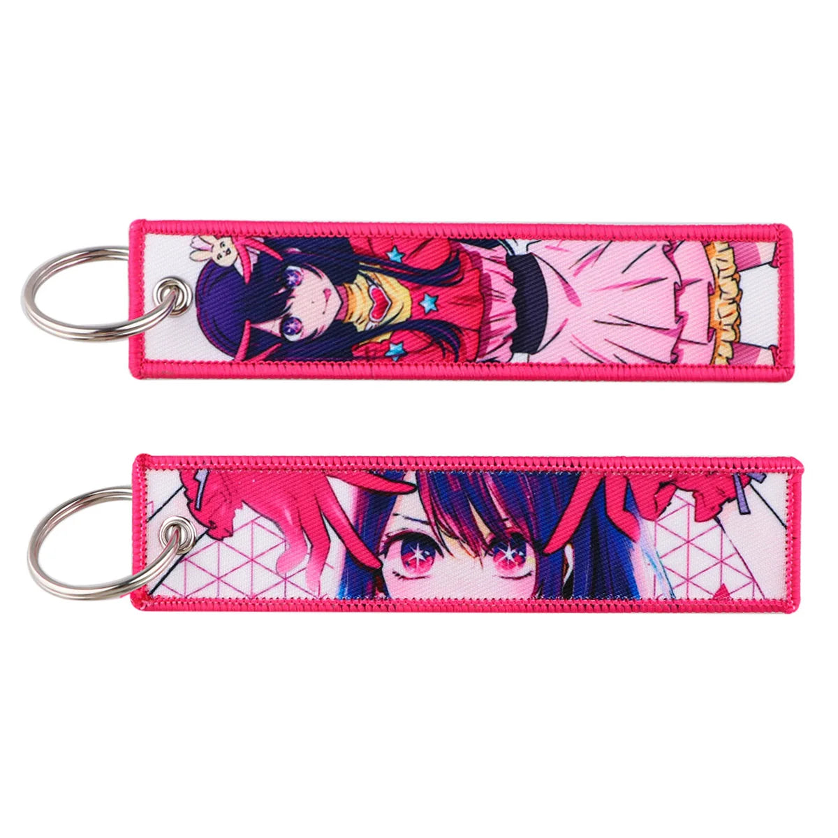 Japanese Anime Cool Embroidery Key Fobs Key Tag Motorcycles Cars Backpack Chaveiro Keychain for Friends Fashion Key Ring Gifts