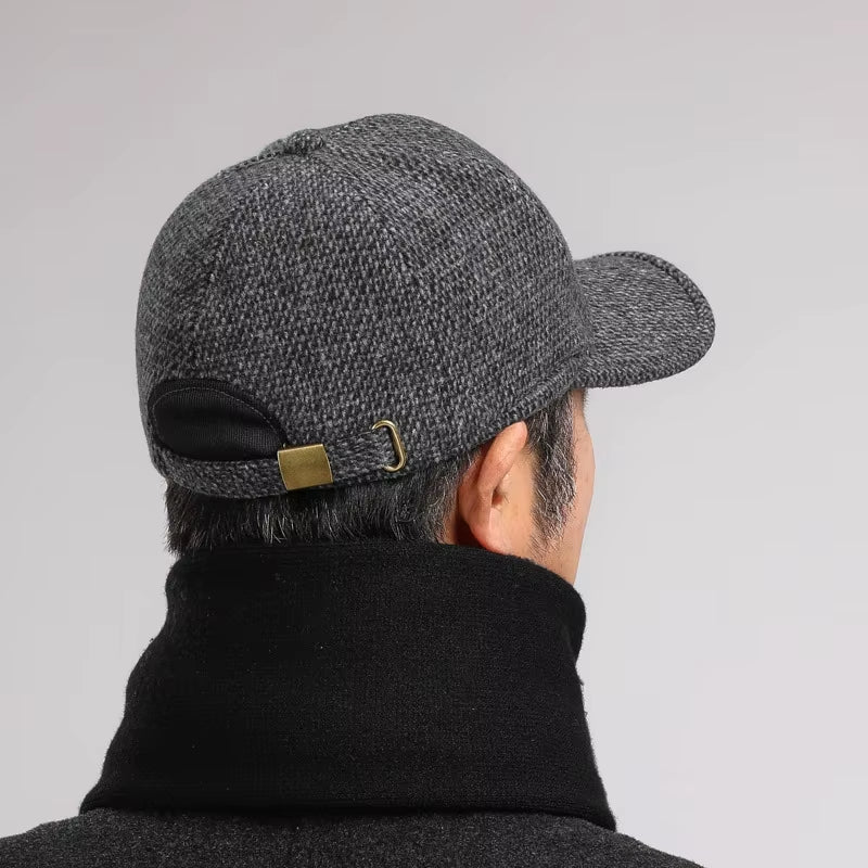 Winter Casual Woolen Men Hats Warm Ear Protection Caps Korean Version Baseball Caps Adjustable Men'S Cotton Caps Sports Caps