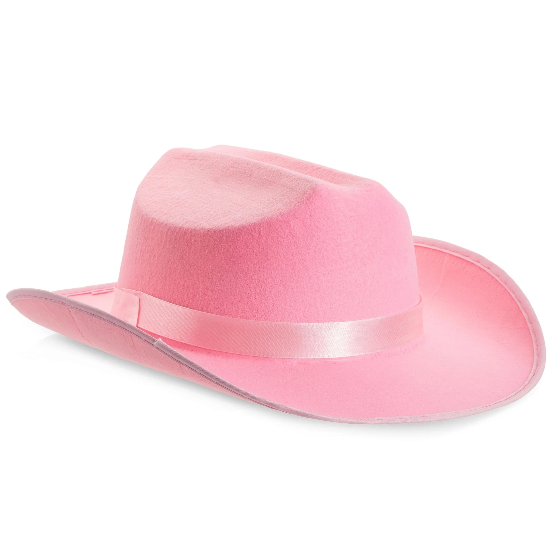 4-Pack Pink Cowboy Hats for Girls - Cute Felt Cowgirl Hats for Costume, Dress up Party (One Size Fits All)