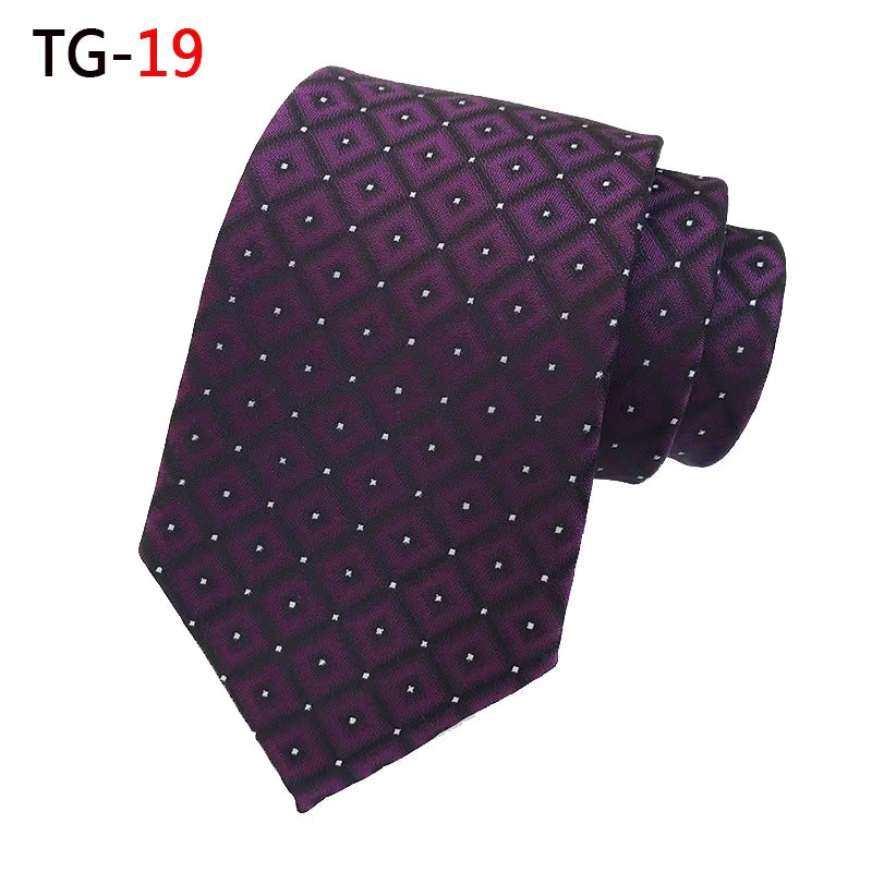 New 8Cm Striped Dark Tie Business Casual Silk Luxury Mens Neck Ties Wedding Party Neck Tie Formal Dress Neck Tie