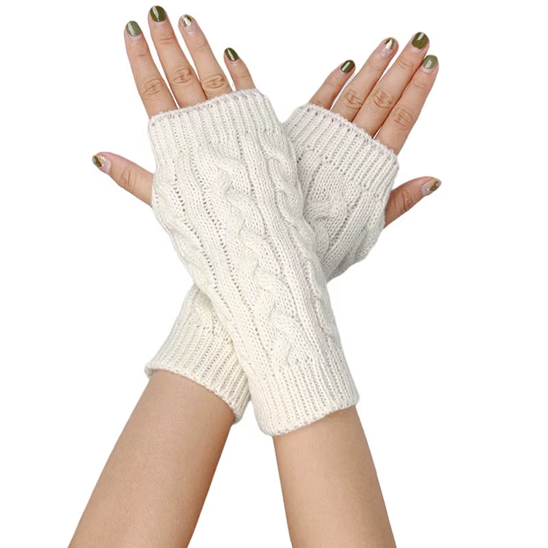 Winter Autumn Wrist Arm Hand Arm Warmers Knitted Sleeve Warm Fingerless Mitten Gloves