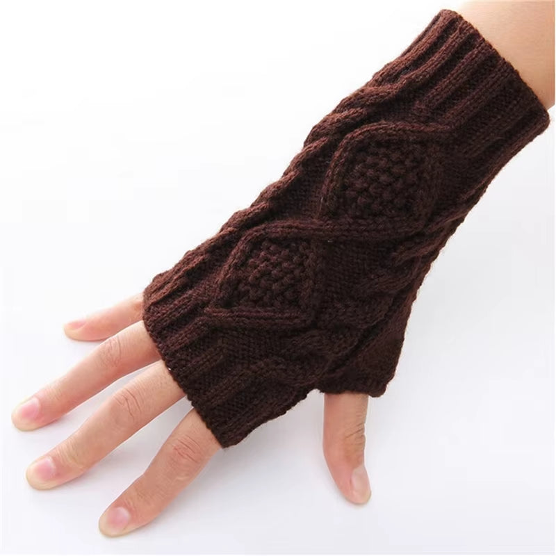 Winter Autumn Wrist Arm Hand Arm Warmers Knitted Sleeve Warm Fingerless Mitten Gloves