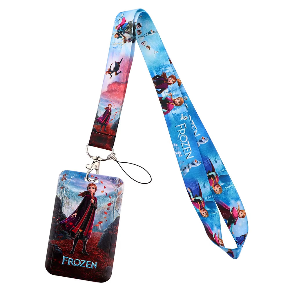 99 Styles Mickey Mouse Lanyard Pooh Bear Toy Story ID Card Holder Badge Holder Princess Neck Strap Cartoon Keychain Lariat Gift