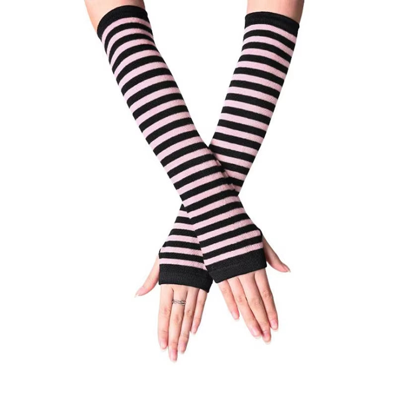 Winter Autumn Wrist Arm Hand Arm Warmers Knitted Sleeve Warm Fingerless Mitten Gloves